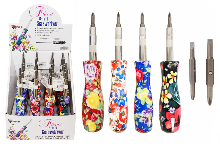 ✞⁂☺︎⁂✞ Floral Screwdriver (6-in-1) - Diamond Visions, Inc.