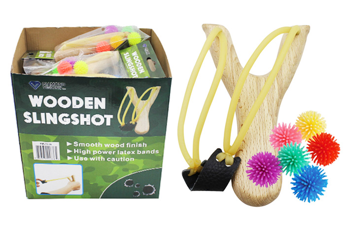 Wooden Slingshot with Silicone Balls - Diamond Visions, Inc.